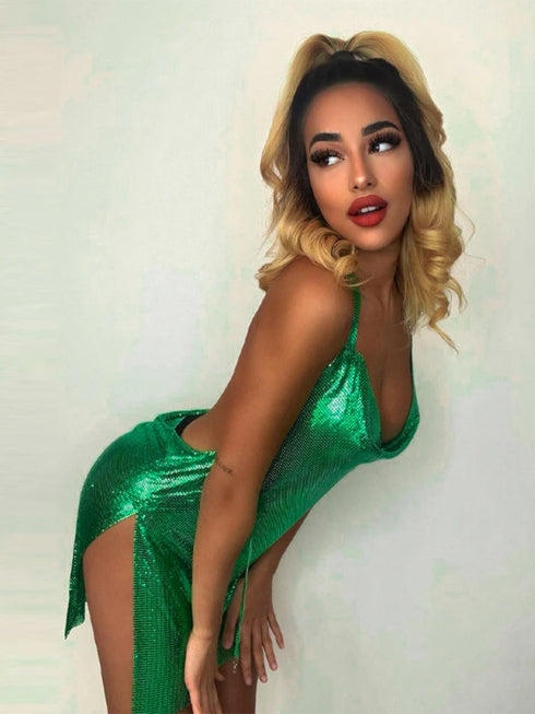 Sexy Fashionable Women's Elegant Backless Sequin Party Dress